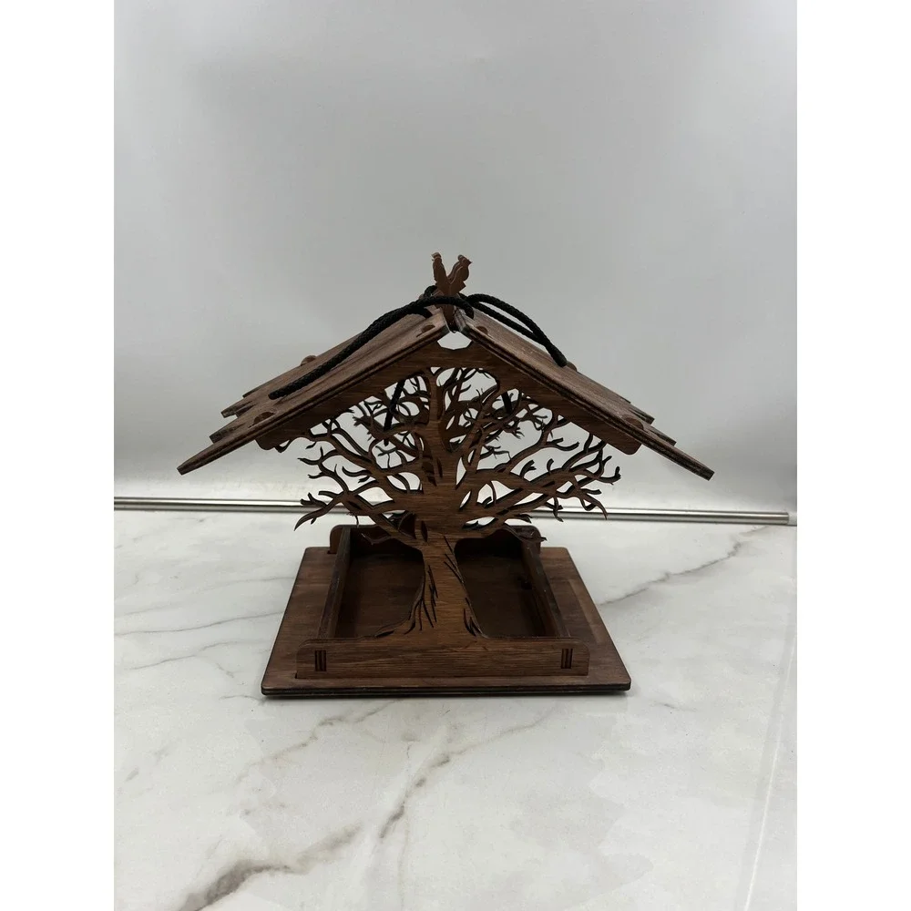Promi Design Wooden Bird Feeder Tree of Life Silhouette Hanging Garden Decor